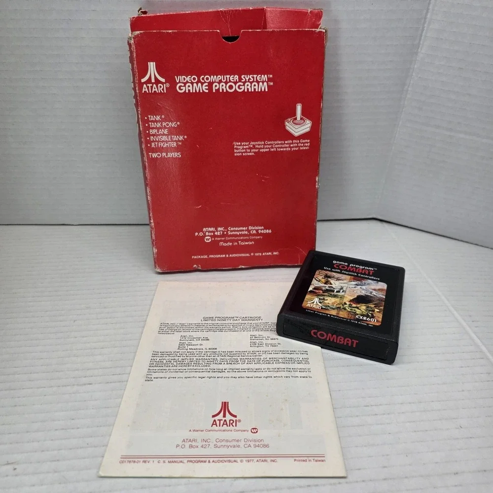 VTG Atari Combat CX2601 Boxed‎ Game 1977 Complete w/ Manual & Cartridge Untested